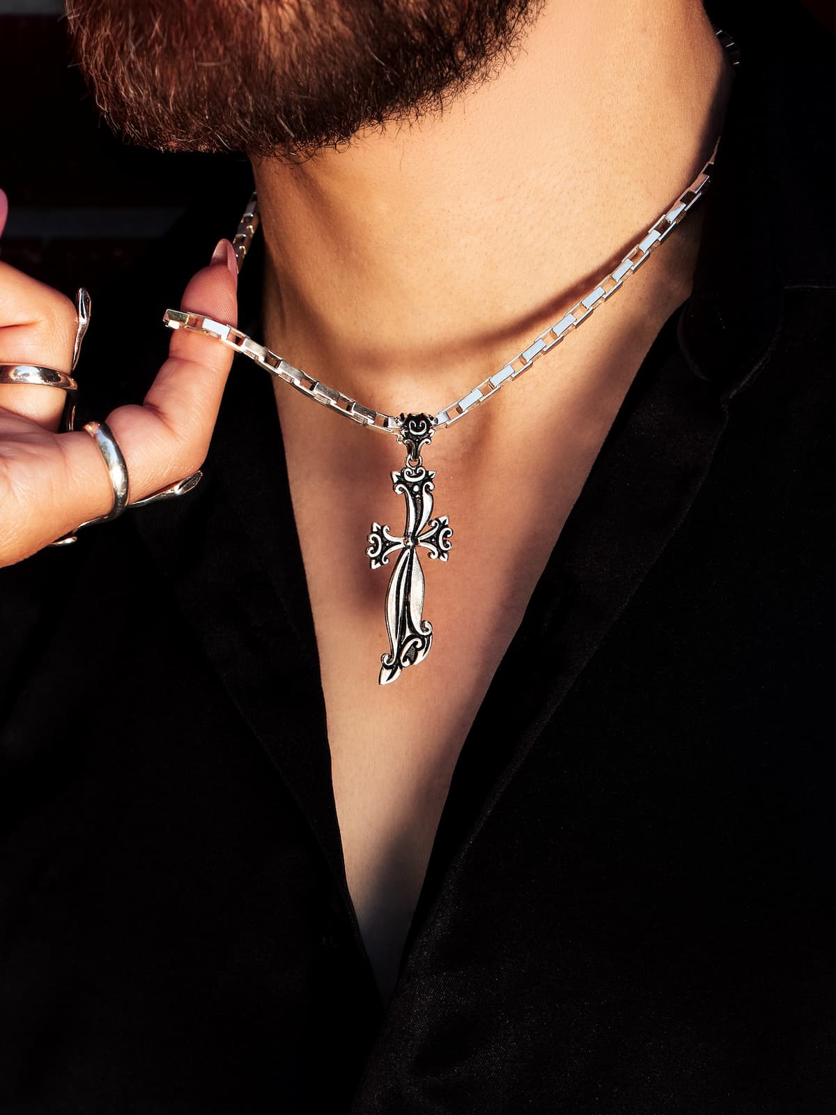 Guardian Cross Pendant Men
