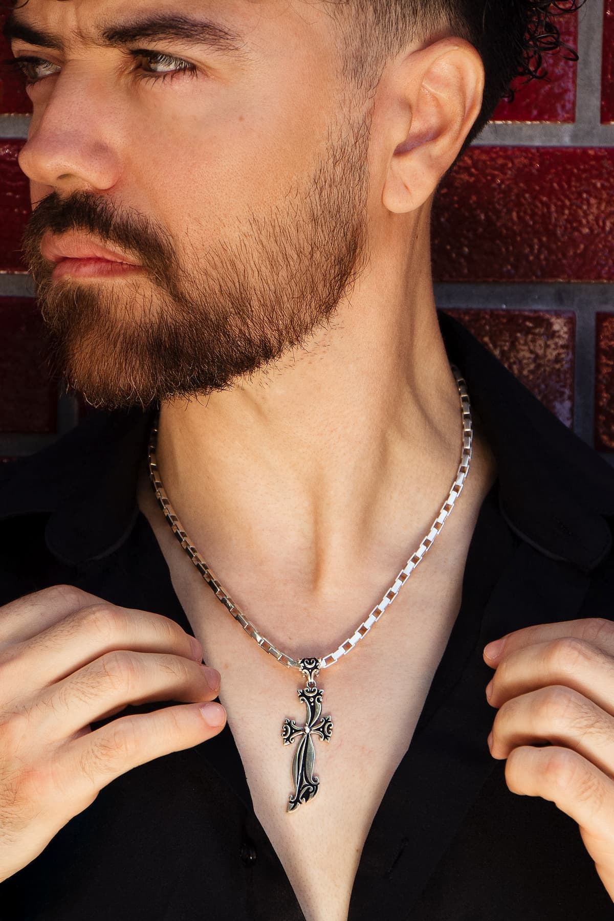 Guardian Cross Pendant Men