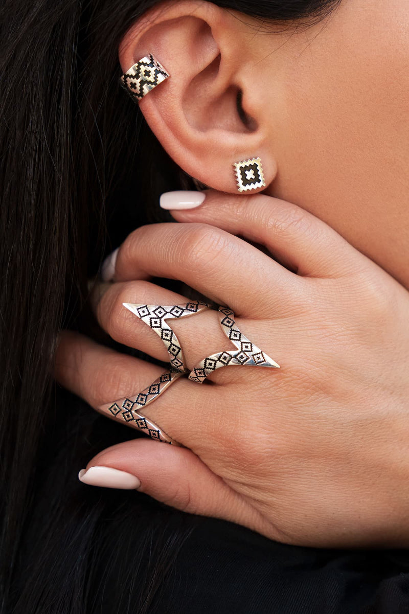 Elixir Square Stud Earrings