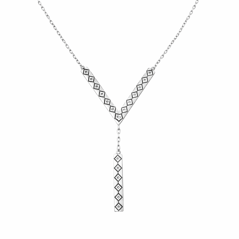 Elixir Geometric Silver Necklace With Pendant