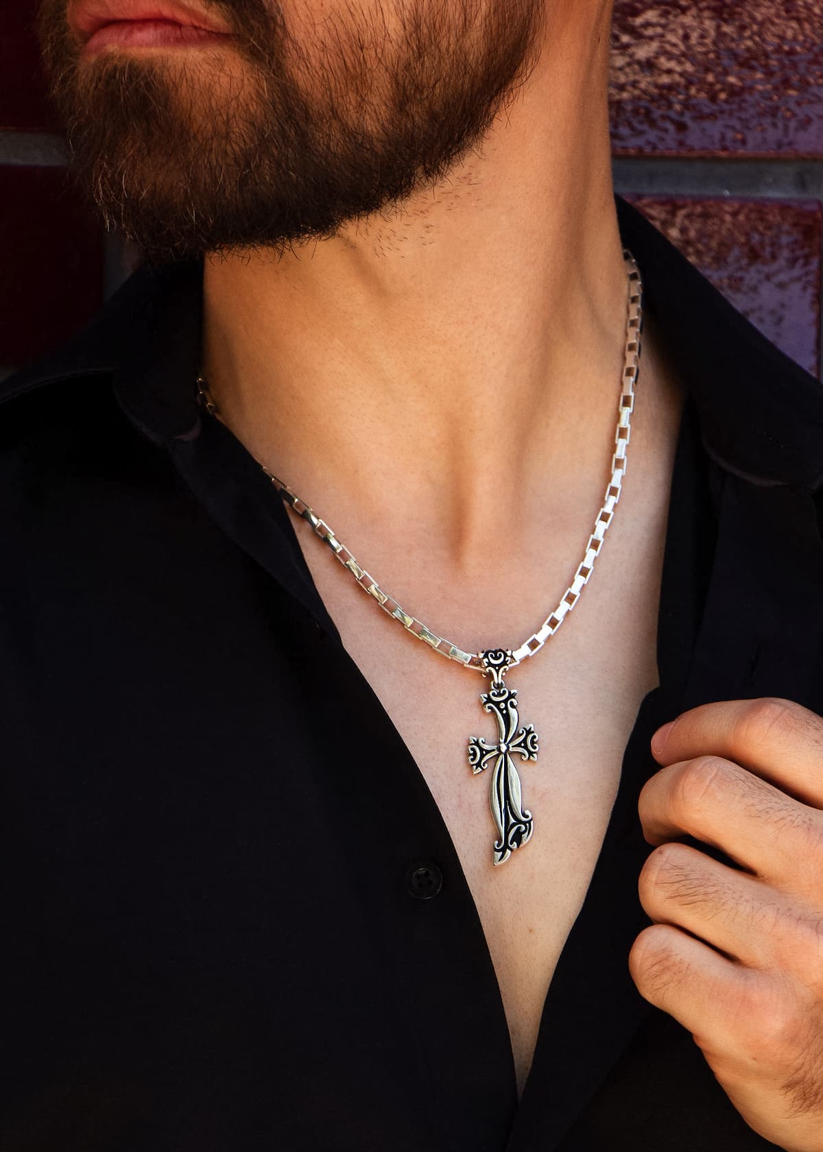 Guardian Cross Pendant Men